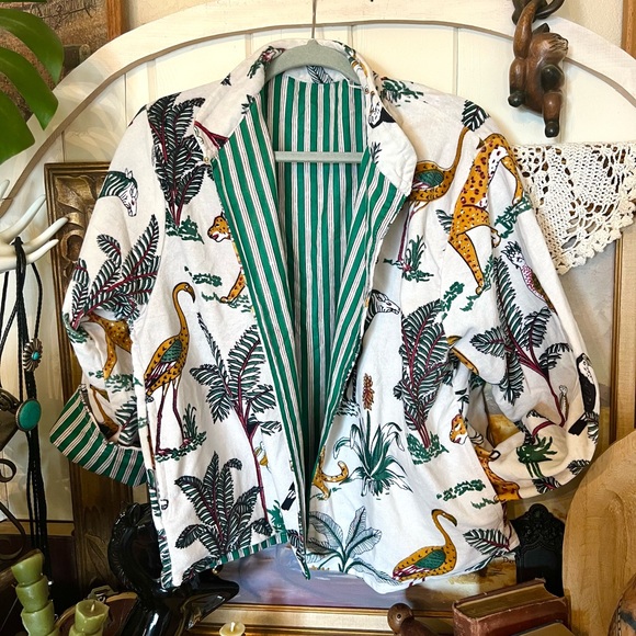 #81 New! Jungle Jynx Velvet Suzani Style Jacket With Stripped Lining - Picture 2 of 8